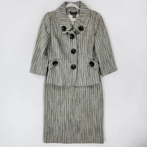 Etcetera Rock Anzug Damen 6 schwarz hellbraun Carlisle Tweed Blazer Jacke Bleistiftrock - Bild 1 von 20