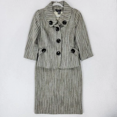 Etcetera Falda Traje Mujer 6 Negro Bronceado Carlisle Tweed Blazer Chaqueta Falda Lápiz Foto 1 de 4