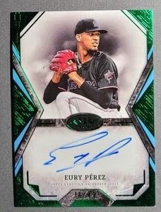 2025 Topps Tier One Eury Perez Tier One Talent Green Foil Auto /49 - Picture 1 of 2