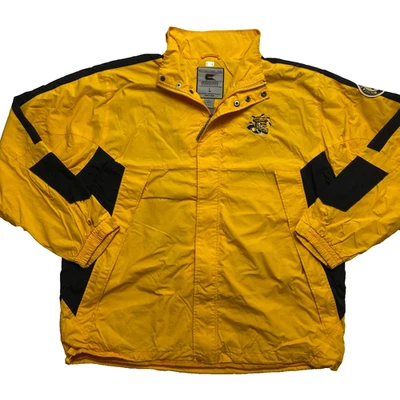 Chaqueta cortavientos amarilla vintage Wichita State University para hombre L Shockers Foto 1 de 4