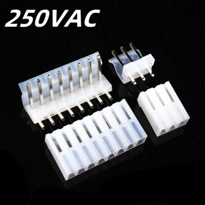 CH 3.96mm Plug Socket Crimps 2P 3P 4P 5P 6P 7P 8P 10P Connector Straight/Curvd - Image 1 of 4