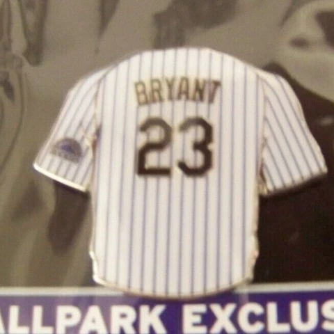 Colorado Rockies Kris Bryant pin pinstripe jersey lapel MLB var. 2 Cover