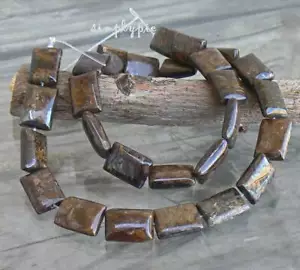 Bronzite Pillow Gemstone Beads Strand/29b - Picture 1 of 4