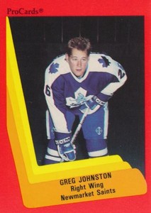 1990-91 ProCards AHL/IHL #160 GREG JOHNSTON - Newmarket Kassel Huskies Roosters