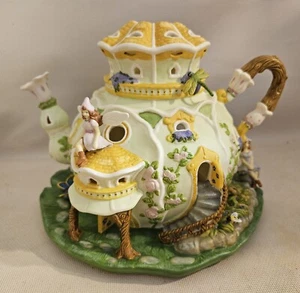 PartyLite "Fairyland Tealight House" Candle Holder Fairy Teapot P7341 - Picture 1 of 12