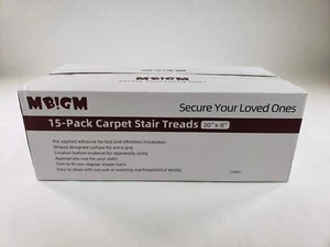 MBIGM 8" X 30" (15 in Pack) Non-Slip Carpet Stair Treads Non-Skid, Brown - Picture 1 of 10