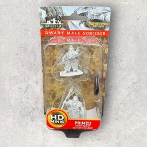 Miniaturas sin pintar Pathfinder Battles Deep Cuts: hechicero macho enano - Imagen 1 de 8