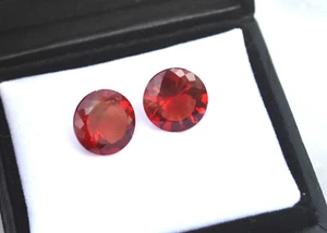 9.87 Carat Matched Pair of Red Andesine Sunstone with Appraisal -- $4940 - Picture 1 of 6