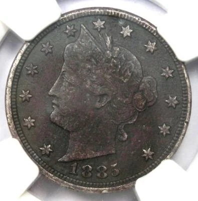 1885 Liberty Nickel 5C - NGC VF Details - Rare Key Date Certified Coin! - Image 1 of 4