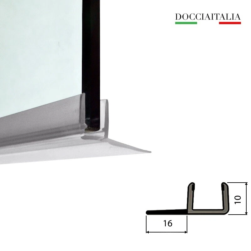 DOCCIAITALIA Guarnizione ricambio box doccia con aletta da 16 mm vetro 4/6mm.