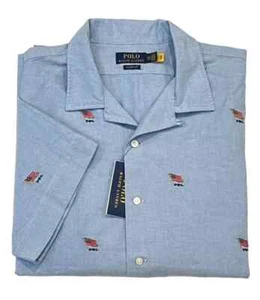 $125 Polo Ralph Lauren Calce Clásico Bandera de Estados Unidos Abotonada Oxford Camisa de Campamento XXL - Imagen 1 de 13