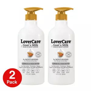 PK-2 LoverCare Goat's Milk Hand & Body Lotion - Almond Oil & Cocoa Butter 800 ml - Picture 1 of 6