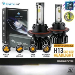 Syneticusa H13 LED Headlight CSP Bulb Kit Ford F-150 2004-2014 F-250 6000K White - Picture 1 of 12