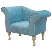 Duck Egg Chaise Chair Accent Seat in Oleandro Blue Fabric OLE1422