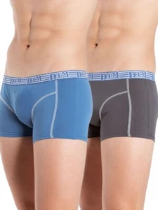 DIM LOT DE 2 BOXERS COTON STRETCH ECODIM GRIS ET BLEU REF D031G - Picture 1 of 1