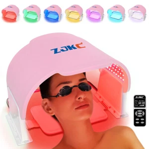 7 In 1 Colors Blue Light Therapy Red Light Face Mask for Skin Rejuvenation Acne - Picture 1 of 9
