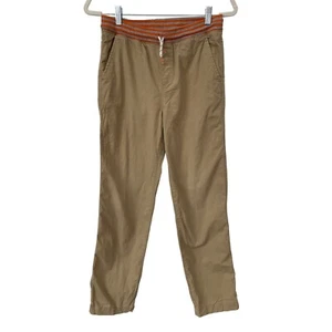 Lands End Pull-On Chino Pant Boy XL 14-16 Stripe Elastic Waist Twill Tan Uniform - Picture 1 of 7
