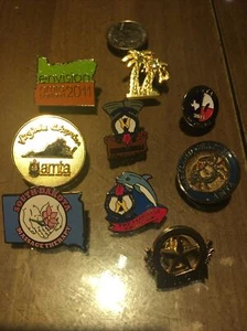 American message therapy association lot of 9 different pins lapels AMTA - Picture 1 of 7
