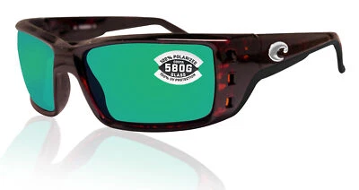 Lente polarizada de vidrio espejo verde marco tortuga Costa Del Mar permiso 580G Foto 1 de 4