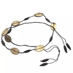 Damen Gürtel Braun Einheitsgröße Fransen Kokosnuss Muschel Hippie Style Boho Perlen Damen - Bild 1 von 12