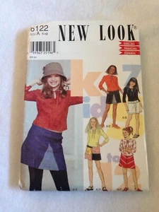 SCHNITTMUSTER NEW LOOK 6122 Mädchen 7-12 Patch Rock Shirt ungeschnitten - Bild 1 von 1
