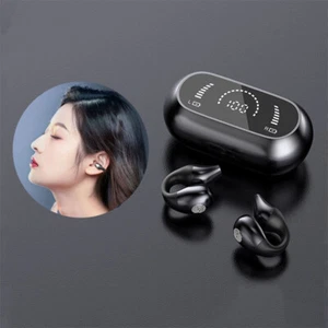 Mini Bluetooth 5.3 Clip-ons Headset TWS Earphones HIFI Stereo Headphones Earbuds - Picture 1 of 21