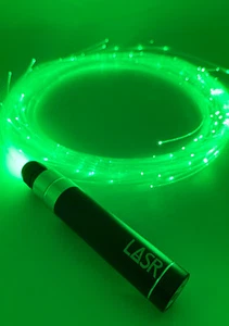 NUEVO LÁTIGO ILUMINADO DE FIBRA ÓPTICA LASR Nitro Velocity - Verde - Rave Festival EDM  - Imagen 1 de 4