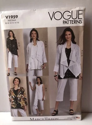 Vogue V1959 Misses Jacket Tunic&Pants Sew Patterns Designer Marcy Tilton Sz8-16  - Image 1 of 2