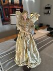 Christmas tree topper vintage Gold angel.