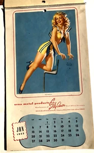 1952 12 Month Full Year Pinup Girl Wall Calendar by Earl Moran - Picture 1 of 12