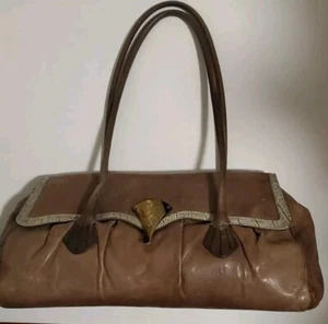 Kenzo Brown Leather Vintage East-West Shoulder Bag - Picture 1 of 11