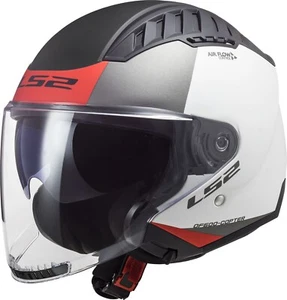 LS2 OF600 Copter II Urbane matt-weiss/rot Jet-Helm 59/60-L Roller Scooter helmet - Picture 1 of 7