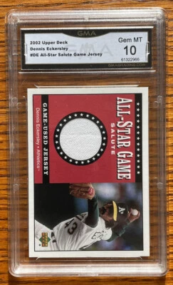 Camiseta deportiva Dennis Eckersley 2002 Upper Deck usada en juegos Medias Rojas Oakland Athletics Foto 1 de 2