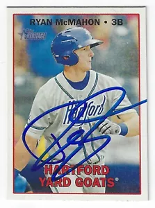 RYAN McMAHON HARTFORD YARD GOATS SIGNED HERITAGE MINOR LGE CARD COLORADO ROCKIES - Picture 1 of 1
