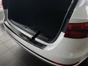 Protector de borde de carga acero inoxidable negro adecuado para Audi A4 Avant tipo B9 desde 09.2015- - Imagen 1 de 5