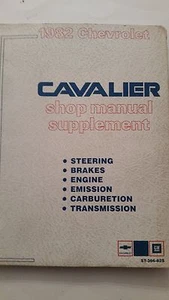 1982 CHEVROLET CAVALIER SHOP MANUAL SUPPLEMENT ST-366-82S - Picture 1 of 2