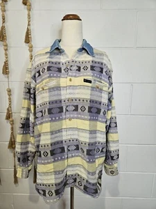 Vintage 'Off The Top' 90s Surf Wear L/S Jacket Shirt Sz XS Aztec Cotton - Picture 1 of 18