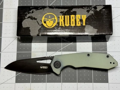 Navaja de Bolsillo Kubey Vagrant Linerlock Jade G10 Plegable Negra 14C28N 291R Foto 1 de 4
