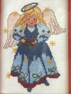 Kit ÁNGEL Punto de Cruz Estampado Candamar 601 5" x 7" Decoración Artesanal Navidad - Imagen 1 de 7