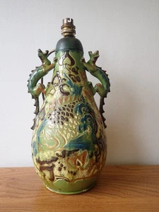 Brannam pottery grotesque fish style table lamp - Picture 1 of 24