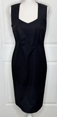 Piazza Sempione Italy Womens Side Zip V Neck Sheath Black Dress Size IT 46 US 10 - Image 1 of 4