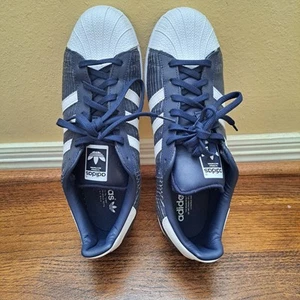 Herren Adidas Superstar blau weiß Turnschuhe Größe 12 - Bild 1 von 10