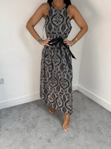 LIPSY SIZE 14 DRESS PREMIUM VIP MONO HALTER NECK CROCHET LACE PROM NEW WITH TAGS - Picture 1 of 7
