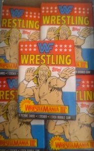 1987 Topps WWF Wrestling Wrestlemania III 19 paquete de ceras sellado de fábrica Hulk Hogan - Imagen 1 de 10