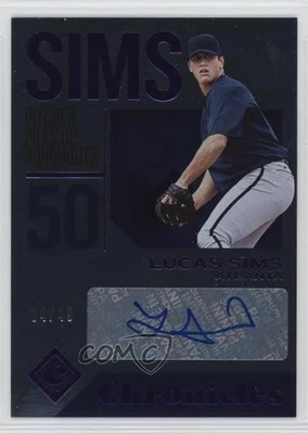 2018 Panini Chronicles Auto Purple /49 Lucas Sims #CA-LS Rookie Auto RC - Image 1 of 2