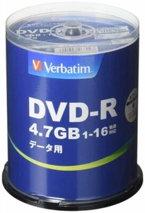 100 Verbatim Blank DVD-R Data Discs 4.7GB 16x Speed No Logo Inkjet Printable - Zdjęcie 1 z 3