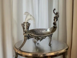 Antique Art Nouveau Rogers & Smith Silver Plate Centerpiece Bowl Greek Revival - Picture 1 of 10