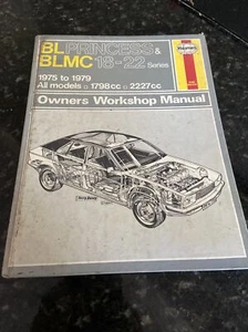 Haynes Workshop Manual. No. 286. PRINCESS 1798cc, 2227cc, All Models (1975-79) - Picture 1 of 12