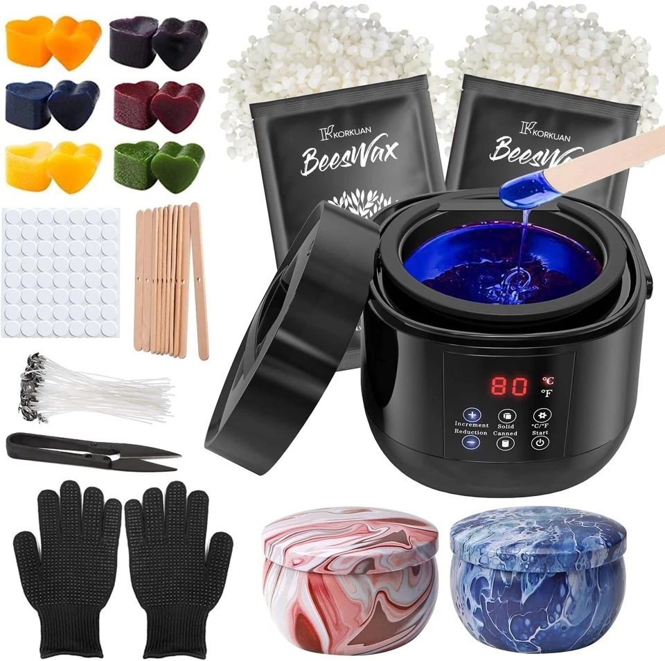 K KORKUAN Candle Making Kit, Beeswax Candle Making kit for Adults, Candle Making Supplies