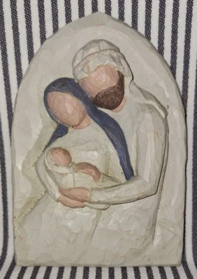 VTG WILLOW TREE 2002 HOLY FAMILY WALL ART PLAQUE JOSEPH MARY & JESUS SUSAN LORDI - Image 1 of 4
